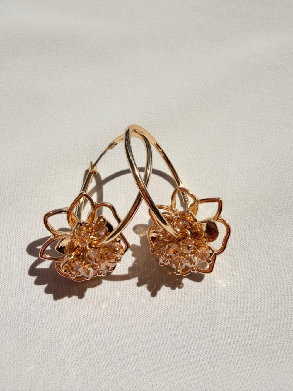 Zara Gold Floral Drop Earrings